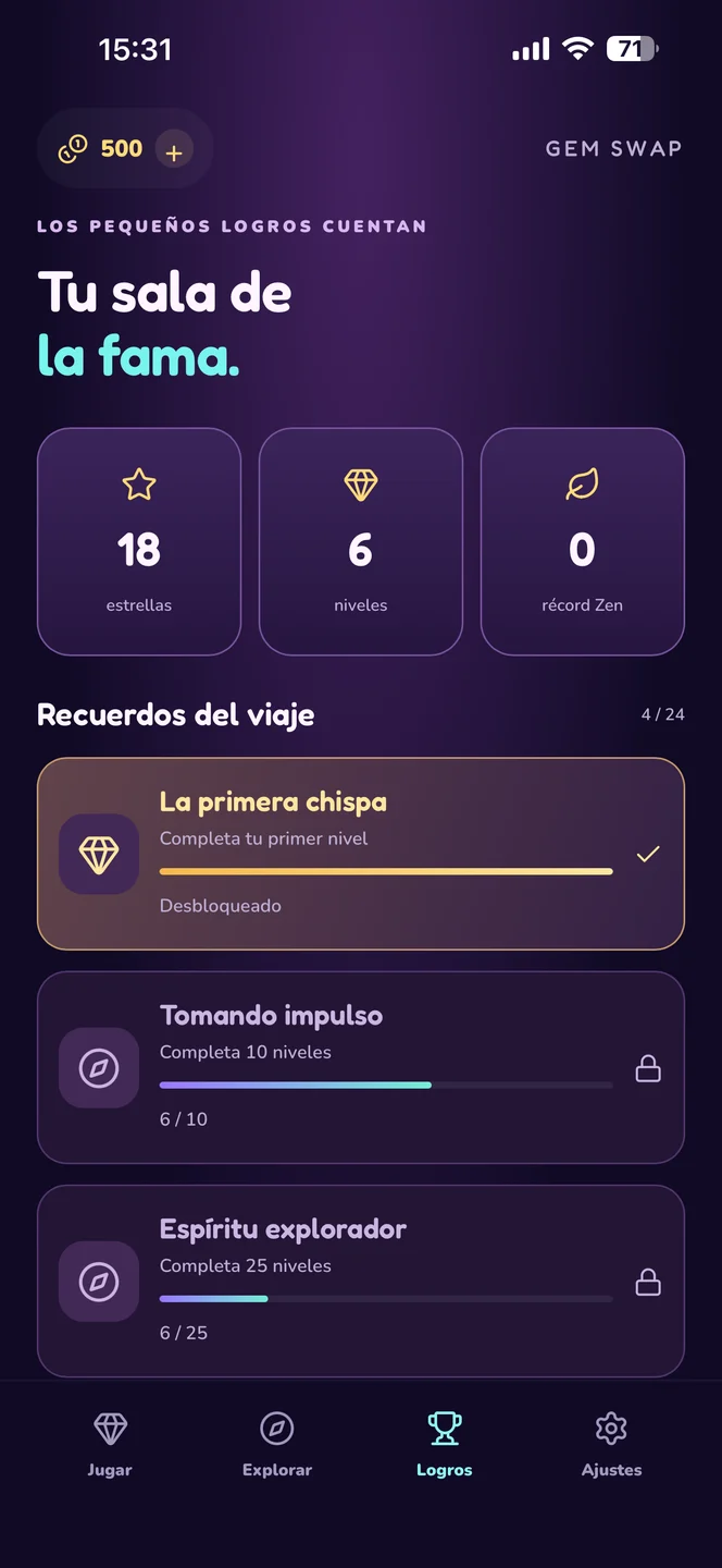 Gem Swap Ultimate · Logros / Achievements
